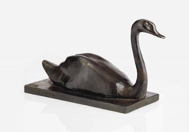 Statue l’Ours Blanc de Pompon en bronze épuré, icône sculpture animale française